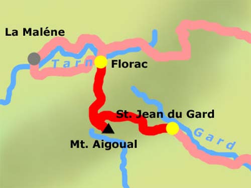 2. Etappe: St. Jean - Florac am 02.10.2005