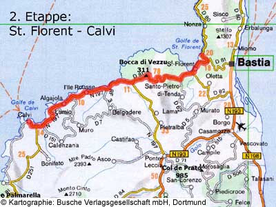 2. Etappe: St. Florent - Calvi