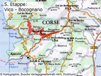 5. Etappe: Vico - Bocognano