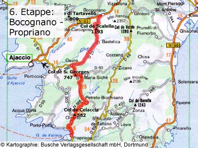 6. Etappe: Bocognano - Propriano
