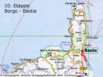 10. Etappe: Borgo - Bastia - Borgo