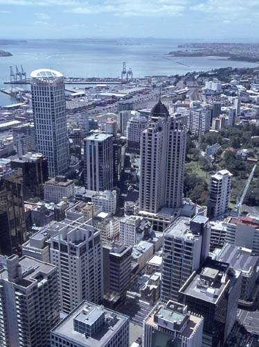 Der Blick ber Auckland's Hafen