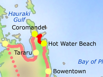 Samstag 21.02.: Coromandel - Hot Water Beach
