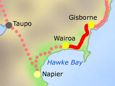 Dienstag 02.03.: Gisborne - Wairoa
