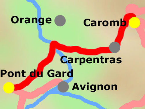 1. Etappe: Remoulins - Caromb am 04.09.2004