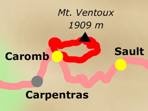 2. Etappe: Caromb - Mt. Ventoux - Caromb am 05.09.2004
