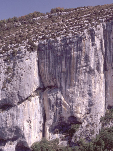 Senkrechter Fels in der Verdonschlucht