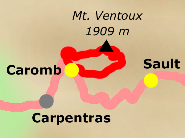 Sonntag, 05.09.: Caromb - Mt. Ventoux - Caromb
